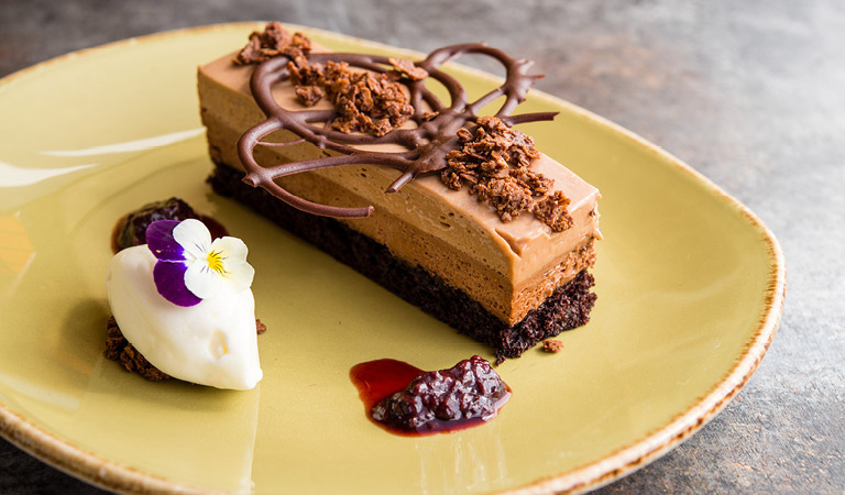 Triple Chocolate Mousse Cake served at Catal Restaurant in Downtown Disney