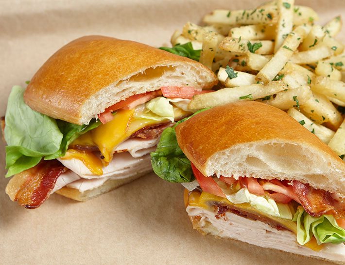 Sandwich and fries