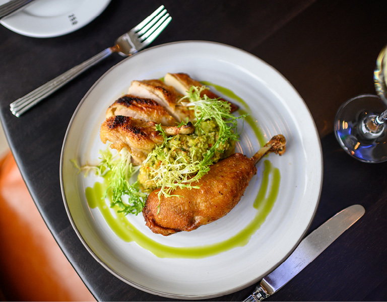 Erba Verde Farms Chicken served at Patina 250 in downtown Buffalo, NY