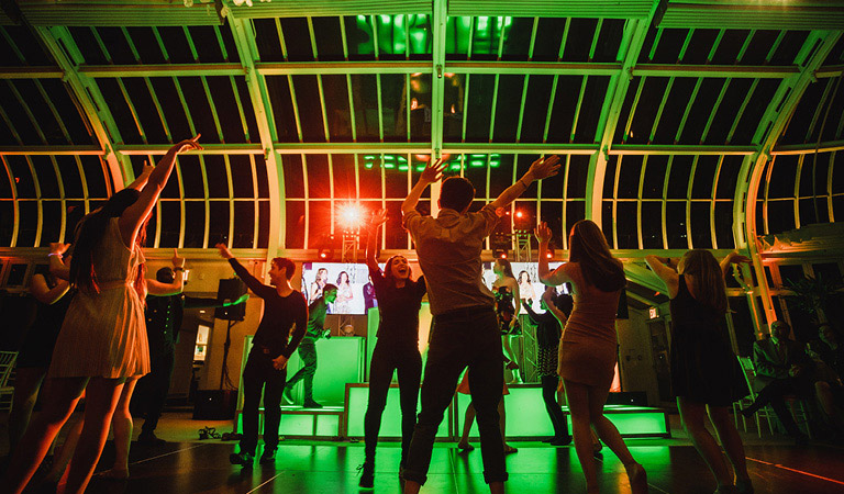 A bar mitzvah is celebrated at The Palm House at Brooklyn Botanic Garden