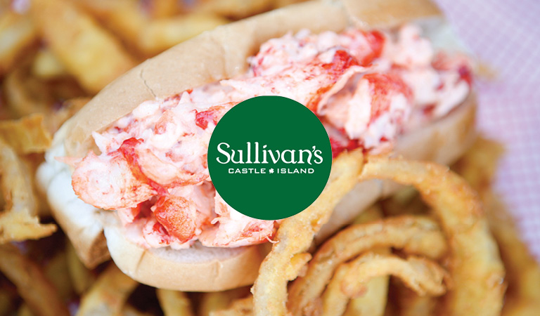 Lobster Roll served at Sullivan's Castle Island at Hub Hall in Boston, MA