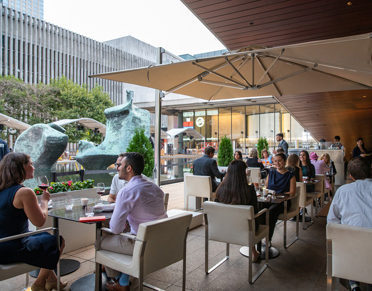 Outdoor dining on Lincoln Ristorante's terrazza in New York City